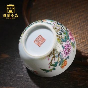 Yizhentang pink peony Master Cup Jingdezhen keramik, håndmalede enkelt kop kungfu te sæt personlige kop te