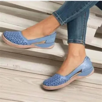 Stor størrelse hule dame sandaler 2021 sommeren nye mode kvinders sko casual åndbar platform sandaler, kvinder hjemmesko-dias