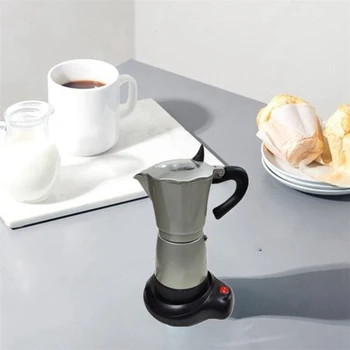300Ml Bærbare Espresso Kaffemaskine Moka Potten med El-Komfur Filter Kaffemaskine Kaffemaskine, Elkedel(EU Stik)