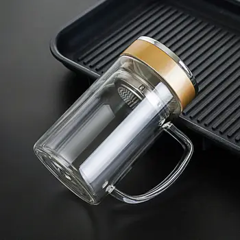 Dobbelt Glas glas vand Mandlige Vand i Glas med Filter Stor Kapacitet Kontor Kop Te Kop Isolering pot Vakuum kettle Termokande til