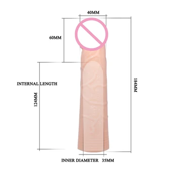 6cm Solid Hoved Penis Ærme Extender-Til Mænd, Voksen Sex Legetøj Mandlige Ejakulation Forsinkelse Udvidelse Kondom Længere Og Tykkere Mand