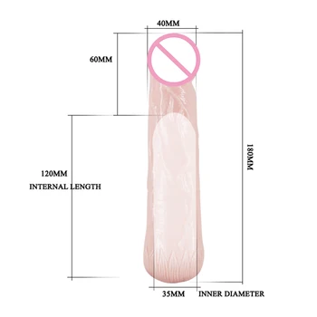 6cm Solid Hoved Penis Ærme Extender-Til Mænd, Voksen Sex Legetøj Mandlige Ejakulation Forsinkelse Udvidelse Kondom Længere Og Tykkere Mand