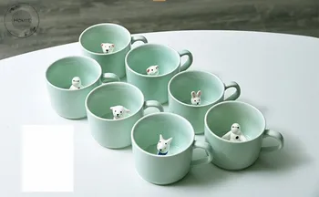 Kreative Søde Tegneserie Dyr Varmt Krus 250ml Kop Te Mælk Kaffe Kop Køkken Frugt Juice Panda Kat Keramiske Drinkware Gave