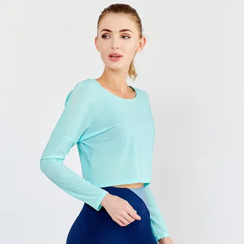 Kvinder Sport Dække Hule Tilbage Quick Dry Mode Af Høj Kvalitet Modal Kører Daglig Yoga Bluser Toppe Dustcoat