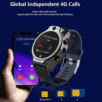 Nye Ankomst 1.69 tommer 4G Globale Smart Watch Phone Android 10 OS 4GB+64GB GPS WIFI 13MP Kamera IP68 Vandtæt Smart ur til Mænd