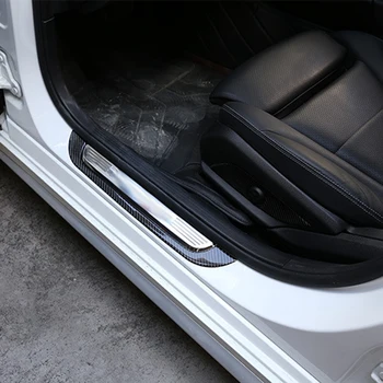 Carbon Fiber Ydre Tærskel Frame Trim Døren Dække Dekoration til Mercedes Benz C-Klasse W205 2016-2019