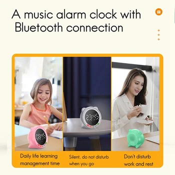 Vækkeur til Soveværelse, Clock Radio med Bluetooth Højttaler,Dual Alarm,Bluetooth Vækkeur,Digitalt Ur