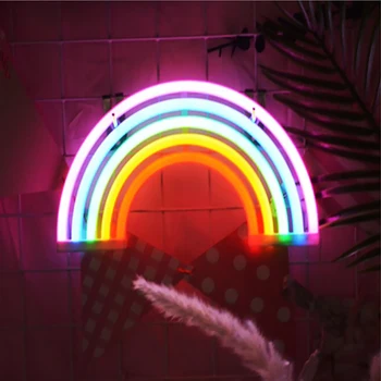 Rainbow Neon Skilt LED Nat Farverige Light Væg Lampe Til Børne Børn, Værelse 2