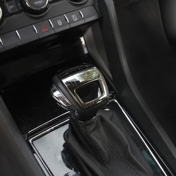 Car Inner Gear Shift Knob Frame Cover Trim Stainless Steel Decor Fit for Skoda Kodiaq 2017-2018