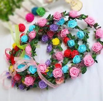 Party Decoration Flower Wreath Bohemian Head Flowers Crown Rattan Garland Festival Wedding Bridal Floral Headband Headdress SN