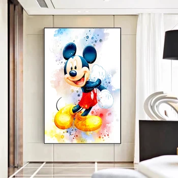 Disney Mickey Lærred Maleri Mouse og Anders and Plakater og Prints Væg Kunst, Billeder, Levende Mur Indretning Room Dekoration