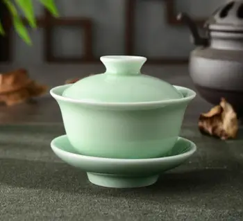 Kinesiske Celadon gai wan te sæt Bone China Tea cup Dehua gaiwan te-porcelæn glas vand te-sæt for Høj kvalitet og kreative kedel