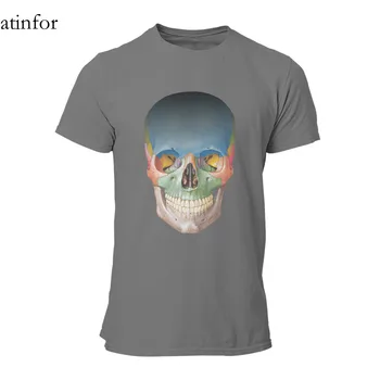 Netter ' s Forreste Kraniet på en Sort Tshirt Sort Engros Tøj Korte Ærmer Overdimensionerede Retro T-shirt 25498