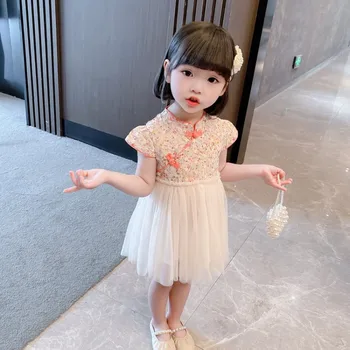 Børns Tøj, Piger Kjoler Piger, Tøj Kids Sommer Prinsesse Baby2021 Nye Kinesiske Stil Bryllup