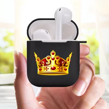 Dobbeltværelse med queensize-guld-par Fundas Blødt etui til Apple AirPods 2 1 Silikone Trådløse Bluetooth Hovedtelefoner Max AirPod Dække