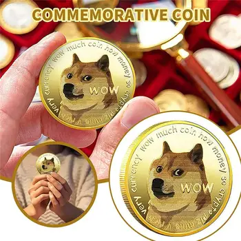 Kreative Dogecoin Souvenir-Forgyldt Bitcoin Mønt Collectible Stor Gave Lidt Mønt Samling Af Kunst Fysiske Erindringsmønt