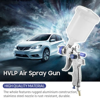 KKMOON Gravity Feed Air Spray Gun HVLP Sprayer Paint Gun with 600ML Cup 1.4mm 1.7mm 2.0mm Nozzle for Painting Car Furniture Wall