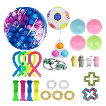 Anti Stress Toy Sæt Pille Legetøj Pack Marmor Relief Gave for Voksne Pige Børn Sensoriske Antistress-Relief Figet Legetøj Kasse