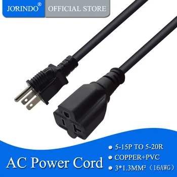 JORINDO PÅ 0,32 M/1 FT NEMA 5-15P-til 5-20R AC power kabel ledning,USA 3 pin 5-15P til 3 hul 5-20R Adapter Kabel,15A/125V
