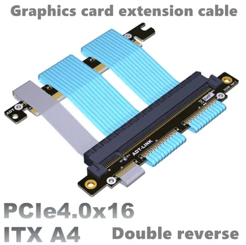 Grafikkort udvidelse kabel-Dobbelt reverse PCIE 4.0 x16-ITX A4 chassis fuld hastighed, stabil 16x (GTX3080ti, RX5700xt)