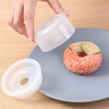 Doughnut Form Onigiri Form af Plast, Ikke-Stick Sushi Kaffefaciliteter Set DIY Let Ris Bold Tryk på Formen Tang Gør Kit Køkken Tilbehør