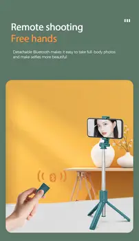 1PC Mobiltelefon Trådløse Bluetooth-Selfie Stick Sammenklappelig Mini Stativ Udvides Monopod Med Fjernbetjening Til Universal Telefonen