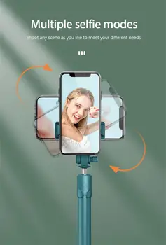 1PC Mobiltelefon Trådløse Bluetooth-Selfie Stick Sammenklappelig Mini Stativ Udvides Monopod Med Fjernbetjening Til Universal Telefonen
