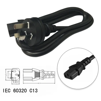 IEC C13, Elkedel, at AU-Stik 3-Bens AC Kort Power Kabel Ledning Adapter Oplader Overvåge 10A 250V IEC320(AU-Stik)
