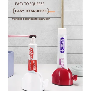 Tube Tandpasta Squeezer Facial Cleanser Let Dispenser Sæde Holder Stand Bærbare Plast Dispenser Badeværelse Tilbehør Sæt