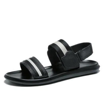 Høj Kvalitet Mænds Sandaler i Ægte Læder Rom Style Flade Sandaler Mærke Sommeren Åndbar Mænds Sko 2021 Nye Mode Sandaler