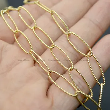 Stor Oval Cirkel Metal Kæder DIY-Halskæde-Armbånd-Guld Fyldt Link Håndværk Materialer Mand Kvinde Smykker at Gøre Komponenter, 5m