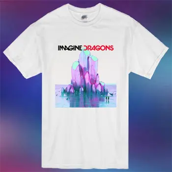 Nye Band Imagine Dragons Thunder Album Cover Mænds Hvid T-Shirt Størrelse S-3XL i T-Shirts Mand Tøj Gratis Fragt Top Tee
