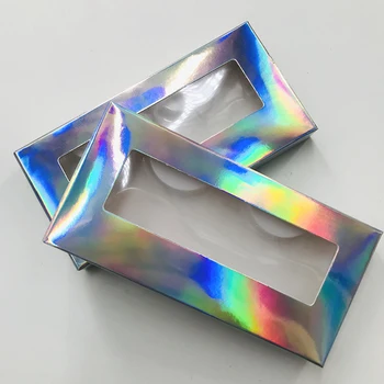 Mink lash max holografiske vipper kassen tom boks engrospris pakke gratis skuffer