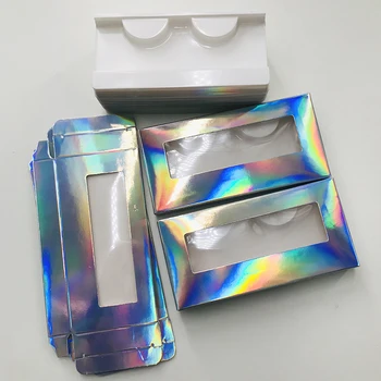 Mink lash max holografiske vipper kassen tom boks engrospris pakke gratis skuffer