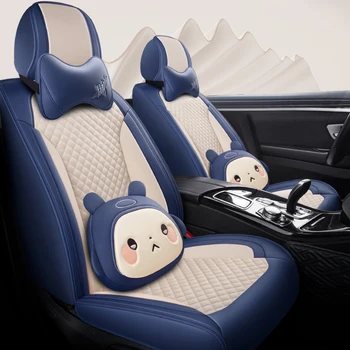 Fuld Dækning Øko-læder auto-sæder dækker PU Læder Bil sædebetræk til Clio naturskønne dokker kangoo renault master