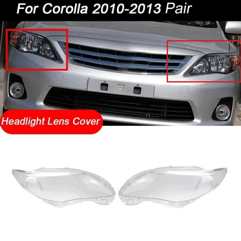 For Toyota Corolla 2010-2013 Par bilforlygte Cover Transparent Lampeskærm Shell (Venstre + Højre )