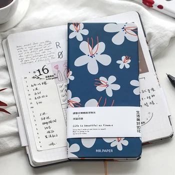 2021 Nye Kreative Indbundet Daisy Udskrivning Hånd Ledger Cherry Blossom Rejse Portable Hard Shell Simpel Notesblok Notebook