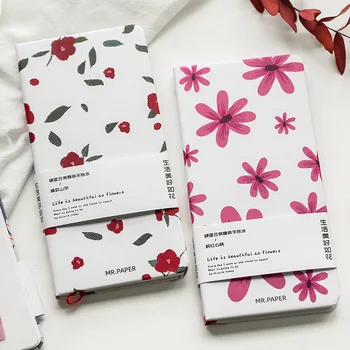 2021 Nye Kreative Indbundet Daisy Udskrivning Hånd Ledger Cherry Blossom Rejse Portable Hard Shell Simpel Notesblok Notebook