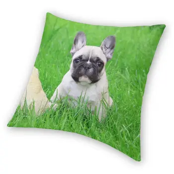 Nordisk Stil Cute Pet fransk Bulldog Smide Pude Dække Home Decor Frenchie Hund Elsker pudebetræk 45x45 Pillowcover til Sofa