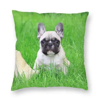 Nordisk Stil Cute Pet fransk Bulldog Smide Pude Dække Home Decor Frenchie Hund Elsker pudebetræk 45x45 Pillowcover til Sofa