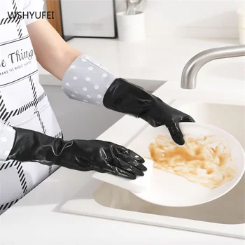 Køkken husholdning rengøring husarbejde latex handsker kvindelige vandtæt handguards opvask og tøj holdbar gummi handsker