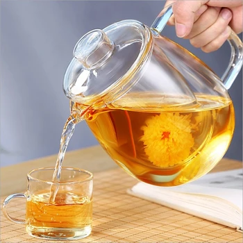 Husstand Teaware Glas Tekande til Komfur varmeandig Høj Temperatur eksplosionssikker Te Infusionsenheden Mælk Steg Blomst Te Sæt