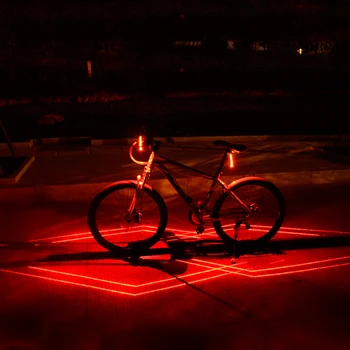 Folde Laser Cykel Lys Foran Bageste Sikkerhed Advarsel Cykel Lys USB-Genopladelige Cykel Hale Bageste Lys Vandtæt Cykling Lampe