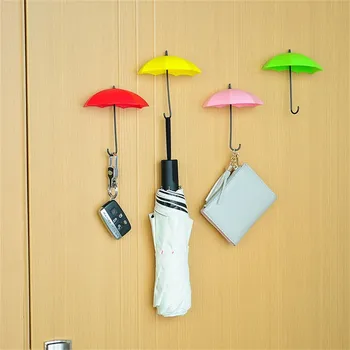 6stk/masse Paraply-Formede Kreativ Key Hanger Rack Hjem Dekorative Indehaveren Væggen Krog Arrangør For Køkken Badeværelse Tilbehør