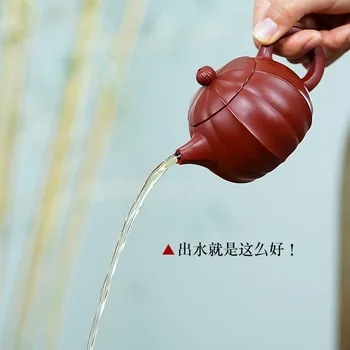 Nye Yixing rå malm lilla ler pot berømte håndlavede Dahongpao tekande rib-mønster Xishi tekande ornament