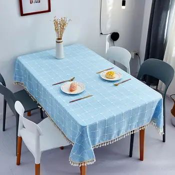 2021New Solid ColorTablecloth Køkken spisebord Og Stol Dækker I Samme Stil