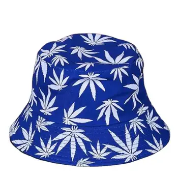 Nye Trykt Maple Leaf Bucket Hat Kvinder Mænd Sommeren Udendørs Hip Hop Panama Caps Mode Flat Top Bomuld Fisherman ' s Fiskeri Hatte