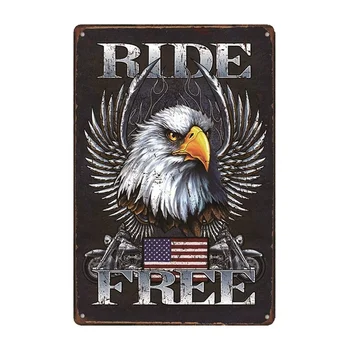 Legenden Ride Gratis American Bald Eagle Støder Nød Metal, Tin Skilt Skiltning Dekoration Korridor Biografen Hjem Soveværelse 12*8 Tommer