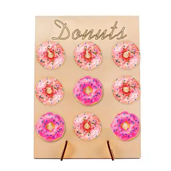 Donut Displayet Stå Bryllup Kids Fødselsdag Donuts Stativer Dekoration Værktøjer Emballage Størrelse 40cm*30cm*1.2 cm Krydsfiner Materiale