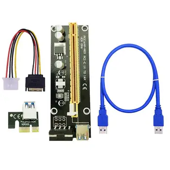 USB 3.0-PCI-E Riser yrelsen PCI-E 1X til 16X PCI-Adapter-E Riser yrelsen Extender-Kort, 4-pin Power Interface GPU Extender